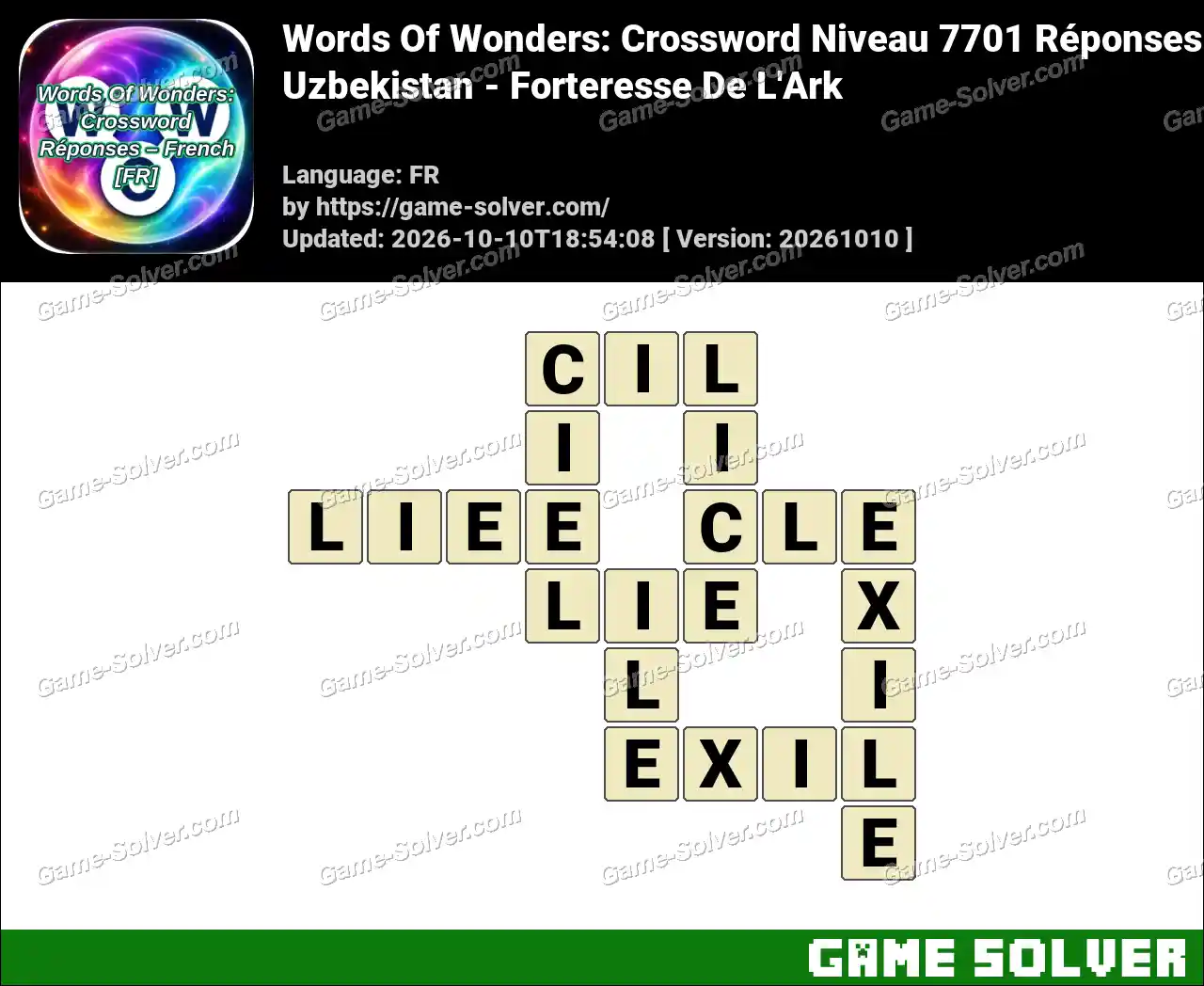 Words Of Wonders: Crossword Niveau 7701 Réponses – Uzbekistan – Forteresse De L’Ark
